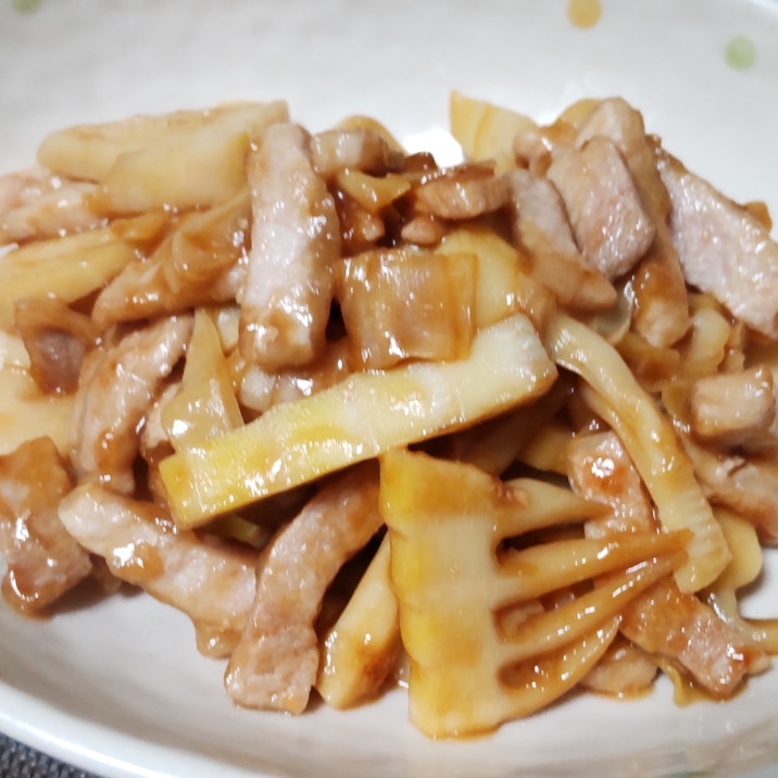 筍と豚肉のオイスターソース炒め*